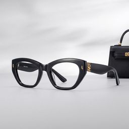 Dillon Schwarz Cateye Brille2