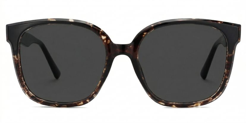 Siner Schwarz-Tortoise Quadratisch Sonnenbrille