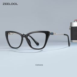Celeste Schwarz Cateye Brille0