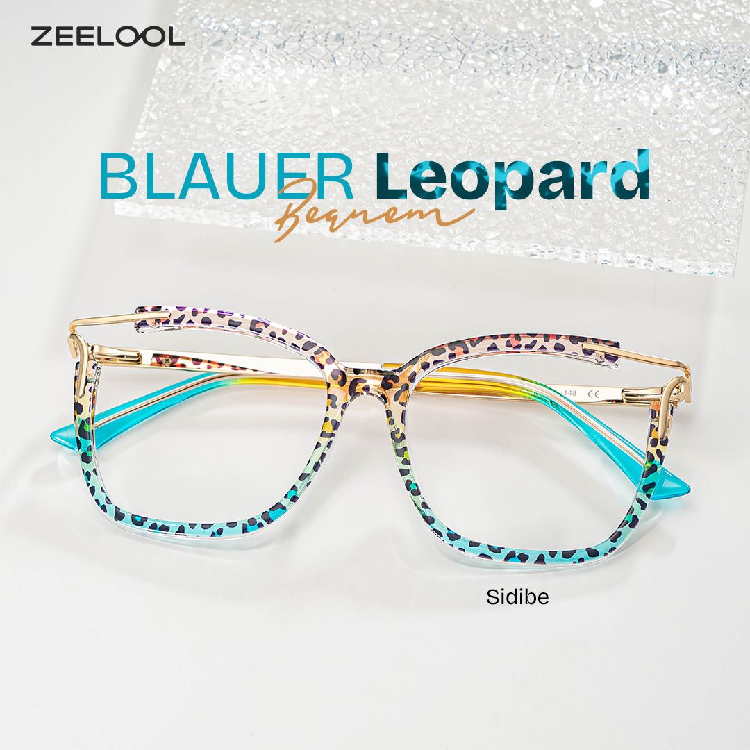 Sidibe Blau-Leo Quadratisch TR90 Brille0