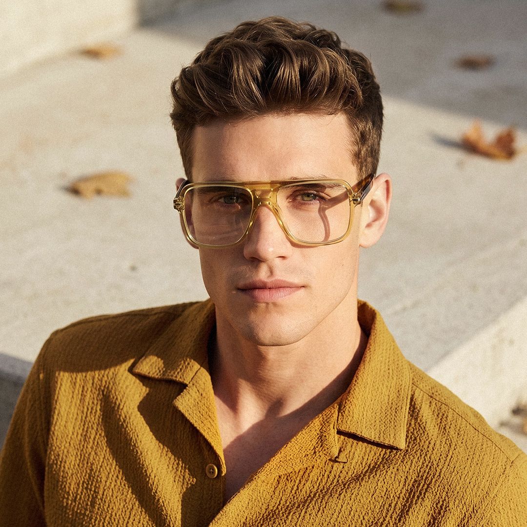 Easton Braune Pilotenbrille aus Acetat im lässigen Stil | ZEELOOL7