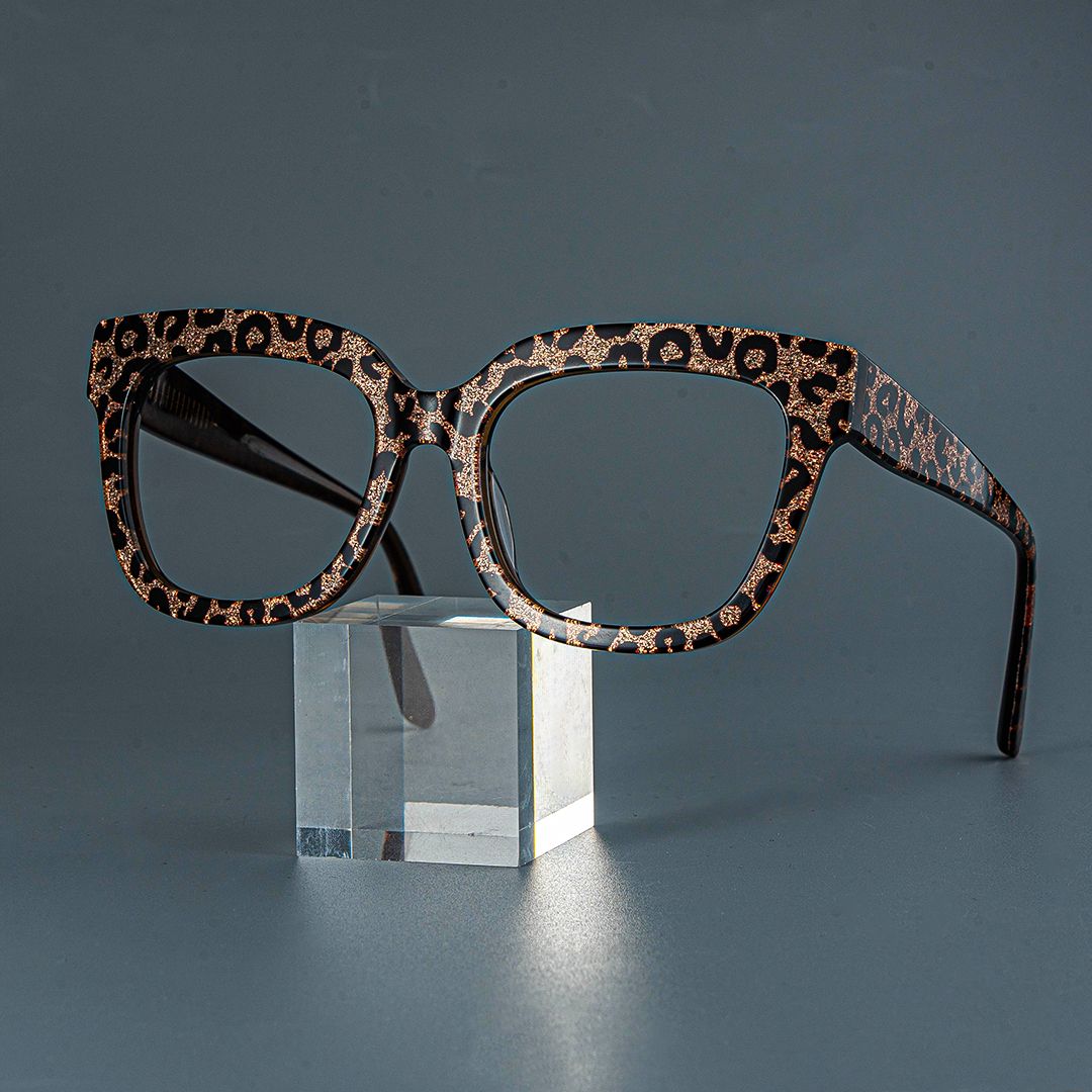 Yaniska Braun-Leo Quadratisch Acetat Brille1