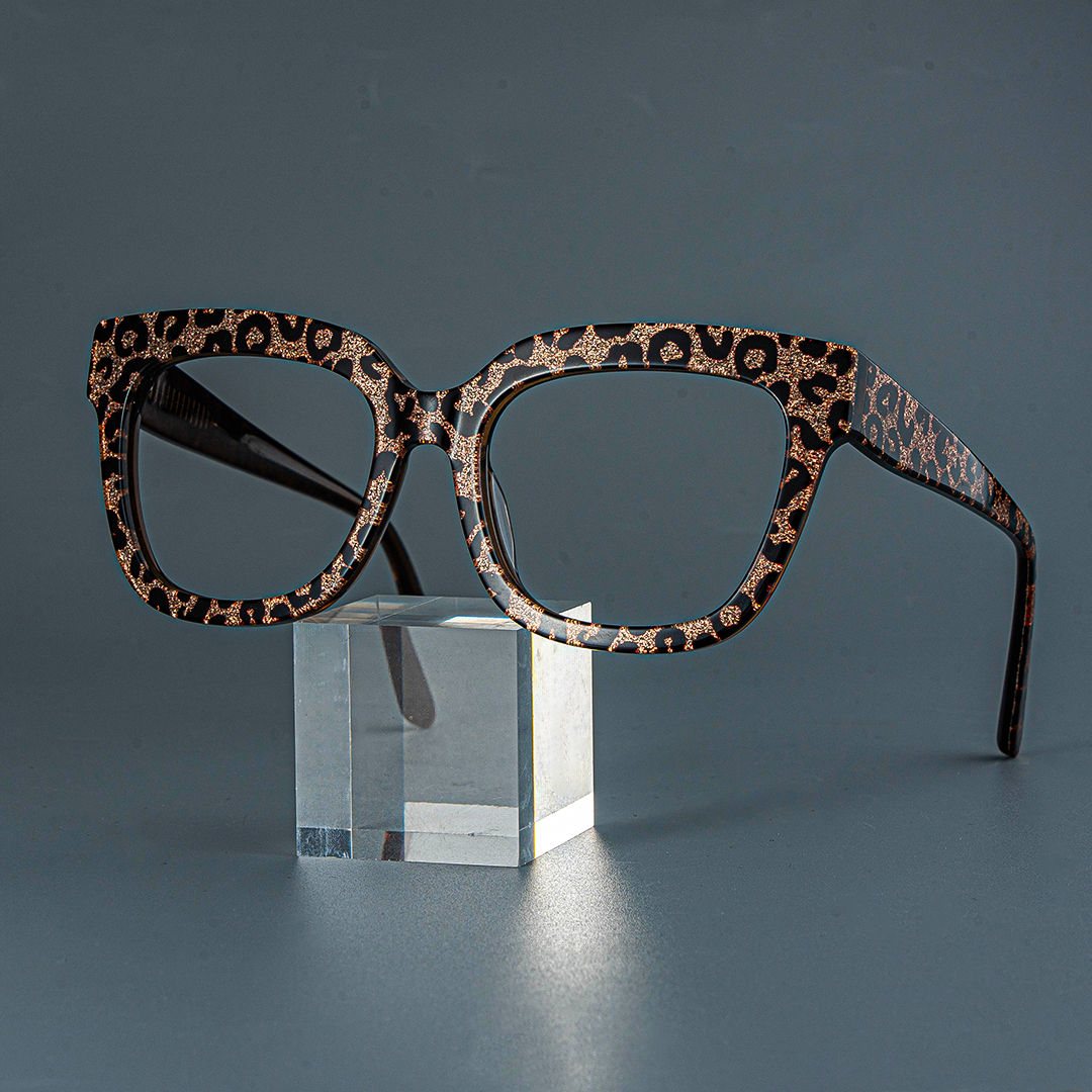 ZEELOOL Yaniska Braun-Leo Quadratisch Brille