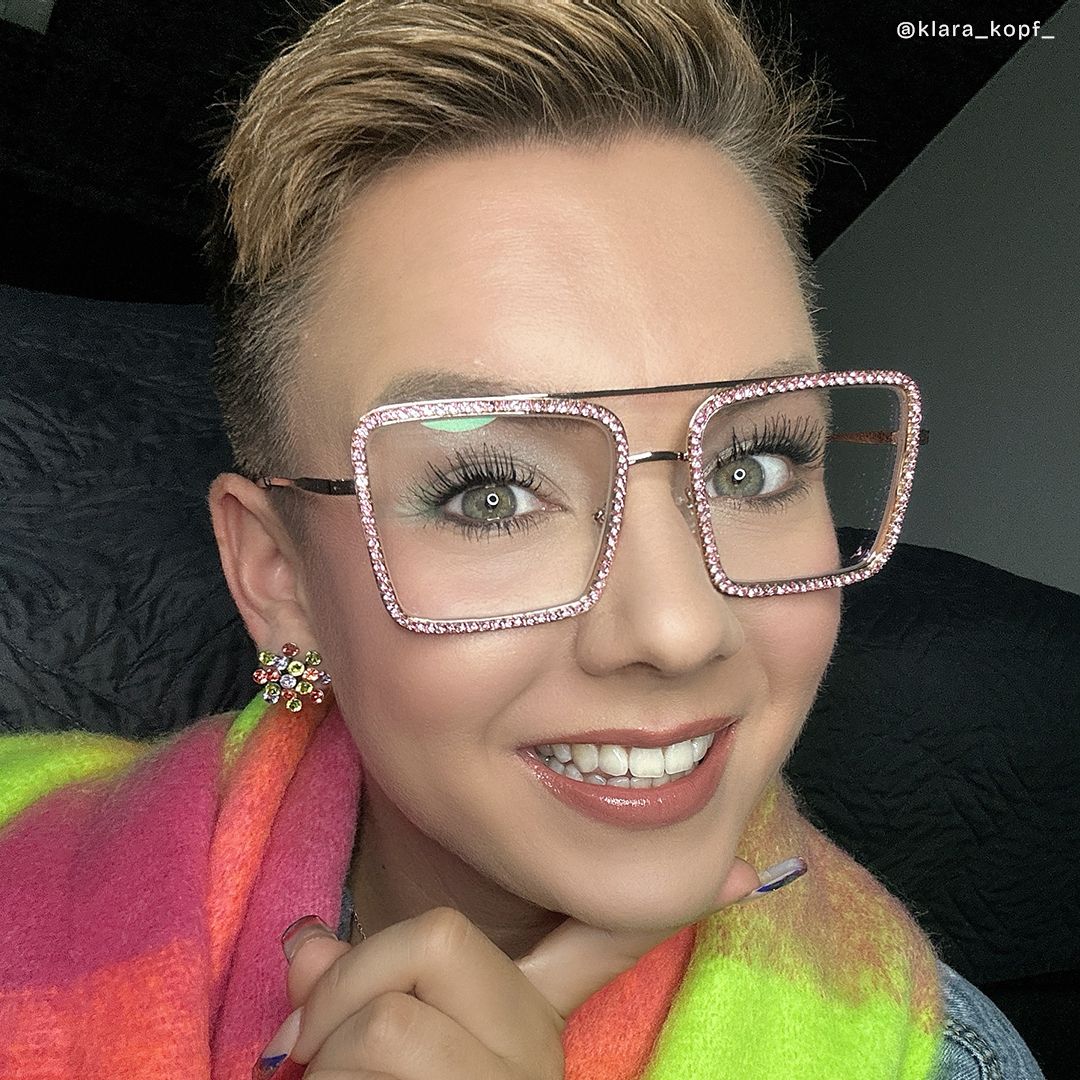 Diva Rosa-Gold Quadratisch Metall Brille8