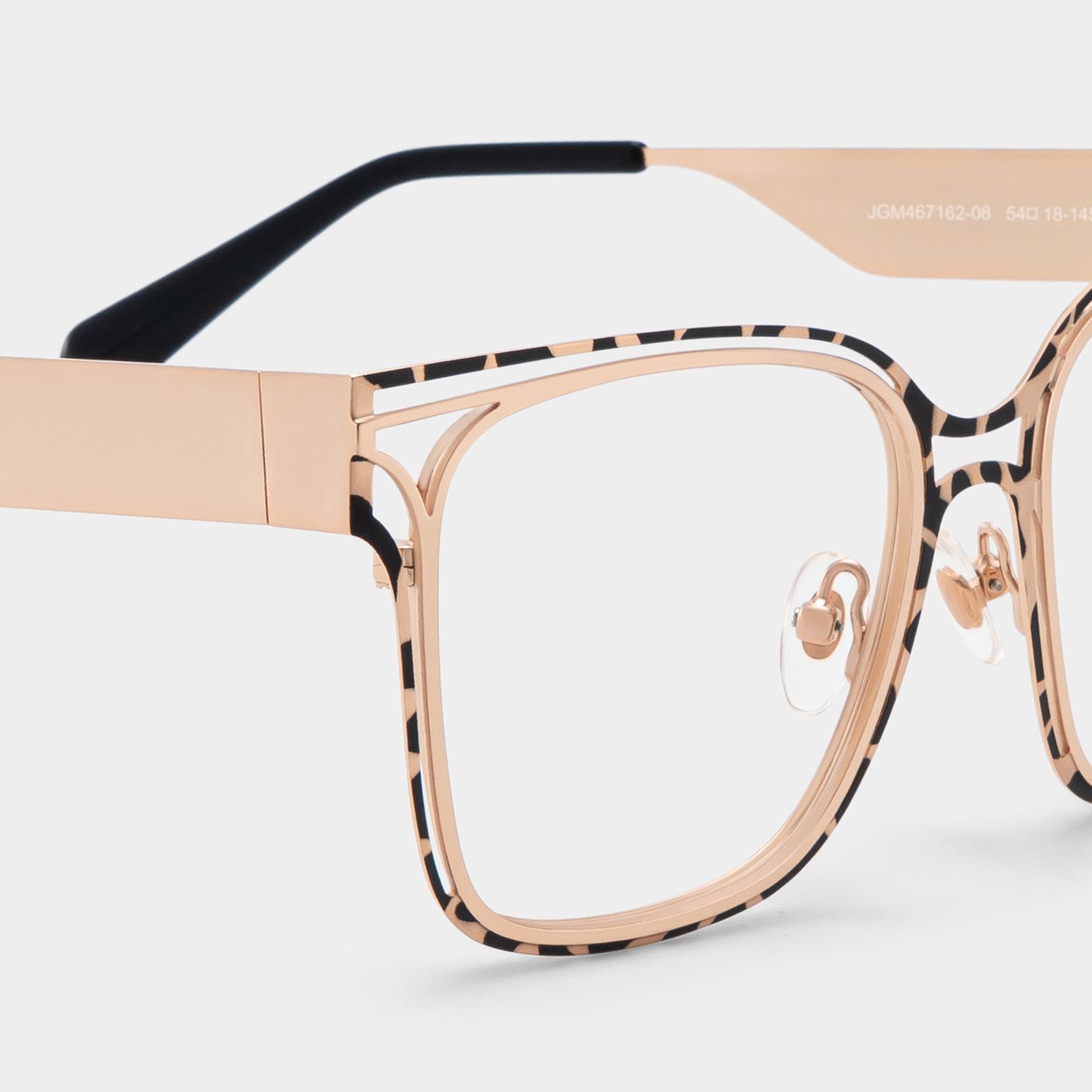 Dacarine Tortoise Quadratisch Metall Brille5