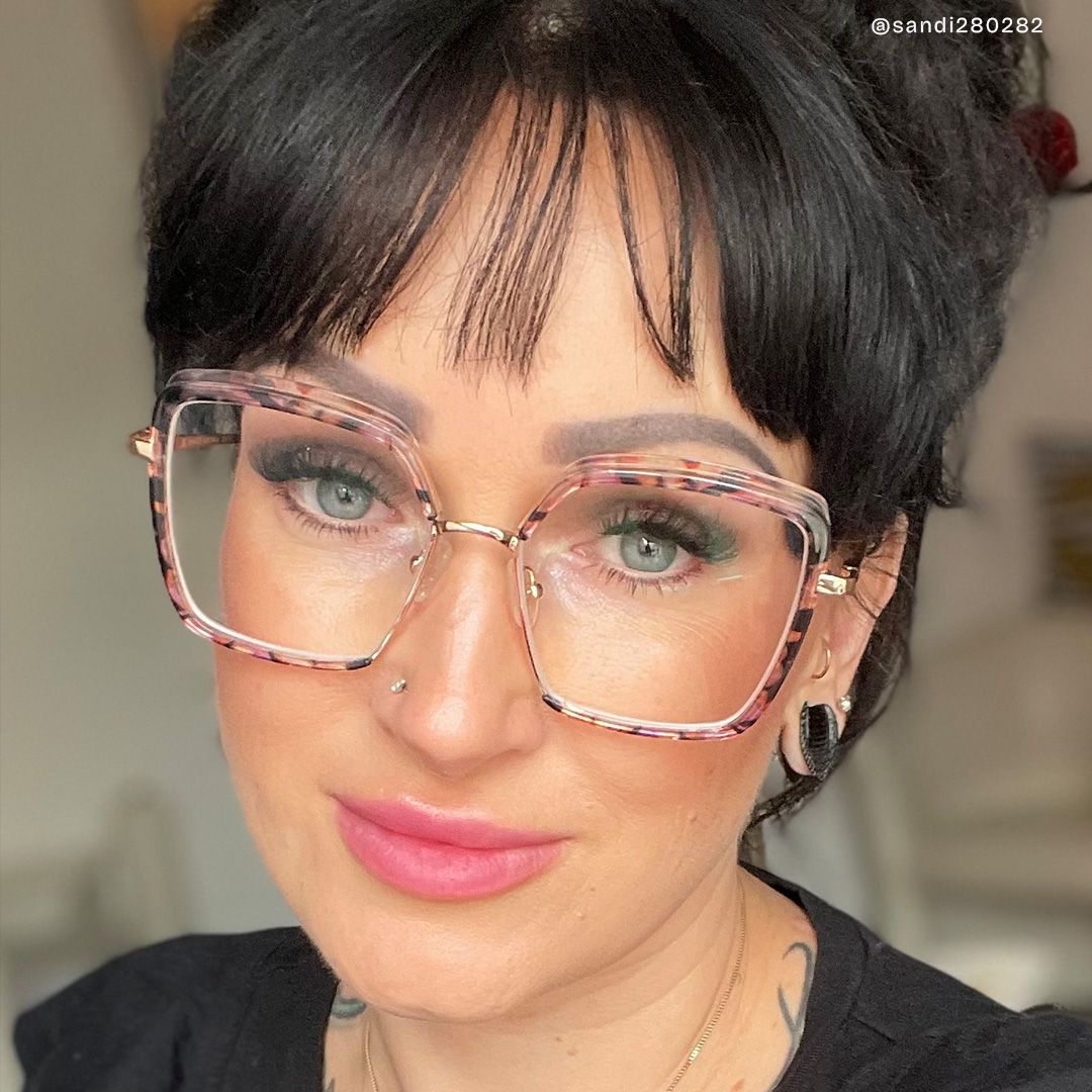 Chris Lila-Blumendruck Geometrisch Gemischte Materialien Brille11