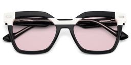 Nidia Schwarz-Weiß Quadratisch Sonnenbrille1