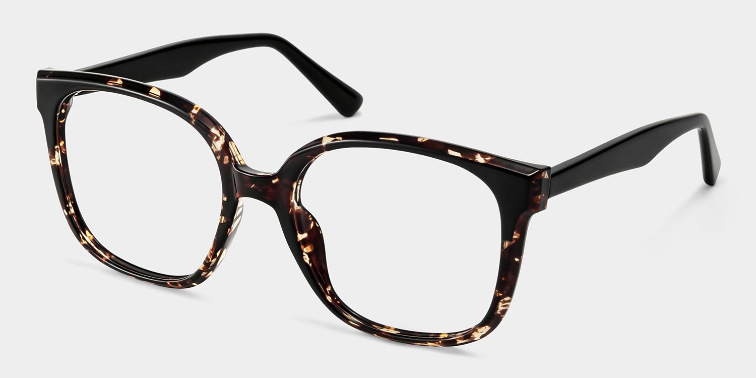 Siner Schwarz-Tortoise Quadratisch Brille3