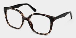 Siner Schwarz-Tortoise Quadratisch Brille3