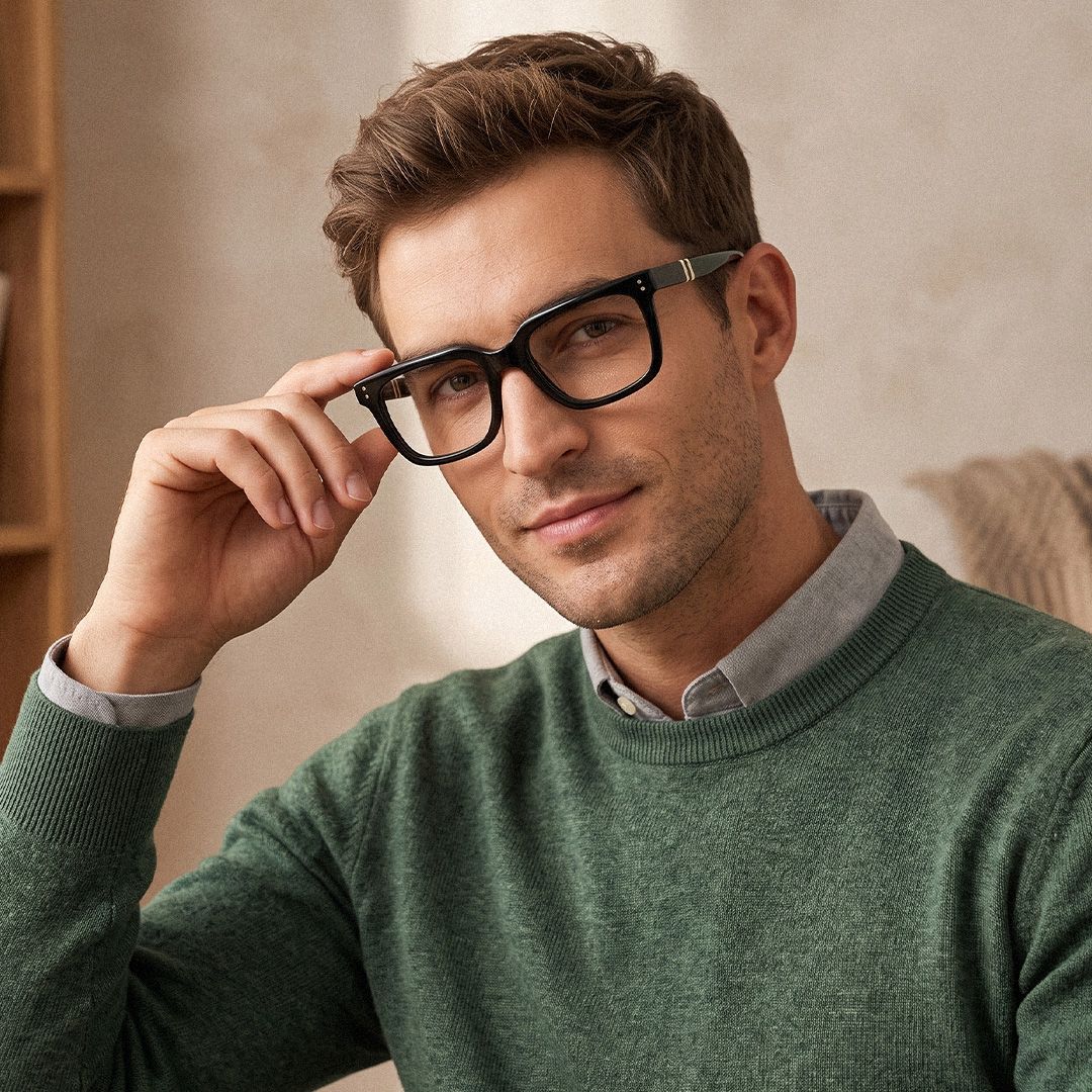 Fern Rechteckige Brille in Schwarz | ZEELOOL7
