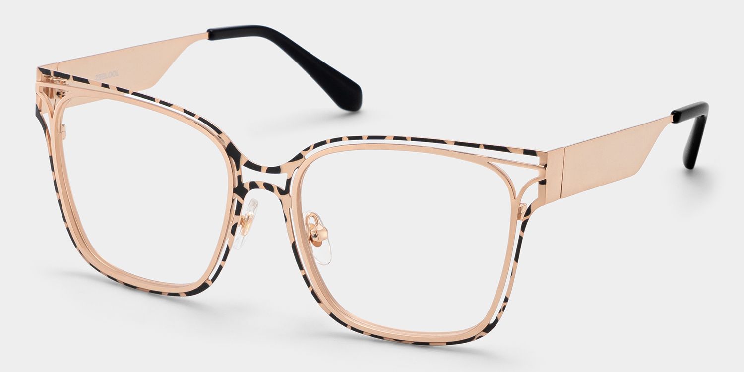 Dacarine Tortoise Quadratisch Metall Brille3