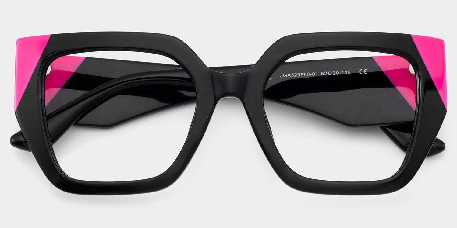 Viva Schwarz Quadratisch Brille3