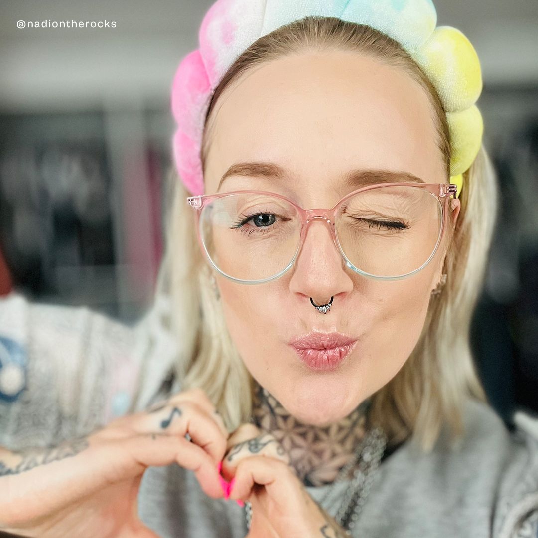 Babbage Rosa-Grün Rund Brille9