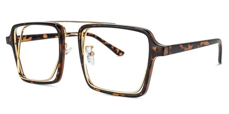 Nellie Tortoise-Gold Pilot Brille