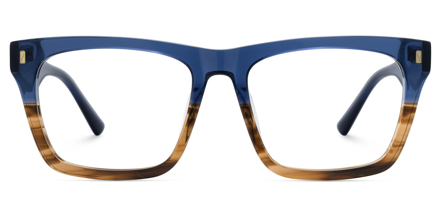 Brookins Blau-Braun Rechteckig Brille0