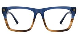 Brookins Blau-Braun Rechteckig Brille0