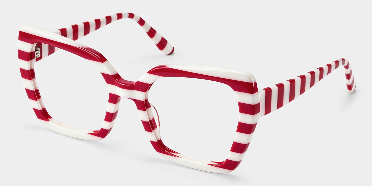 Pavia Weiß-Rot Schmetterling Brille3