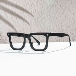 Lukas Schwarz Rechteckig Brille0