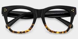 Tandy Tortoise Schwarz Rechteckige Brille1