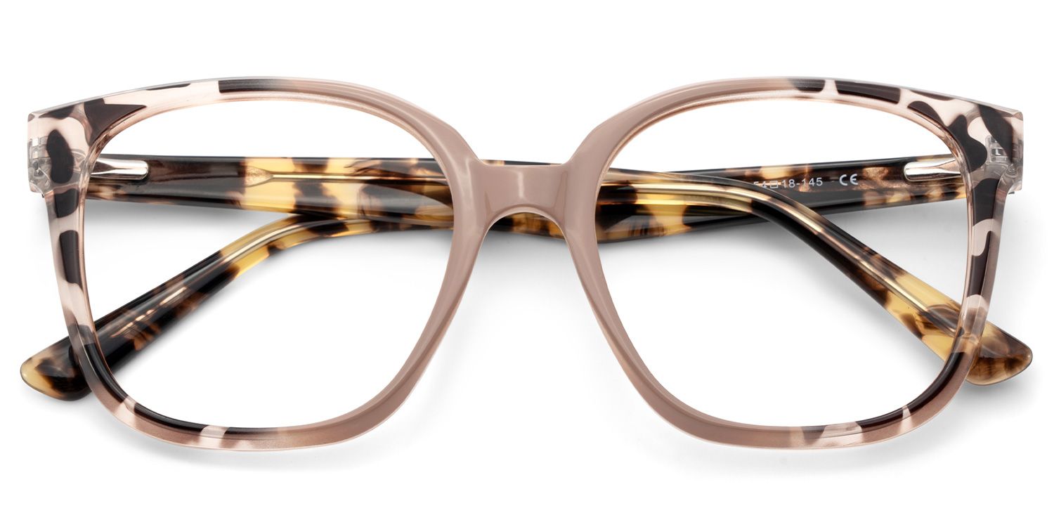 Siner Khaki-Tortoise Quadratisch Brille2
