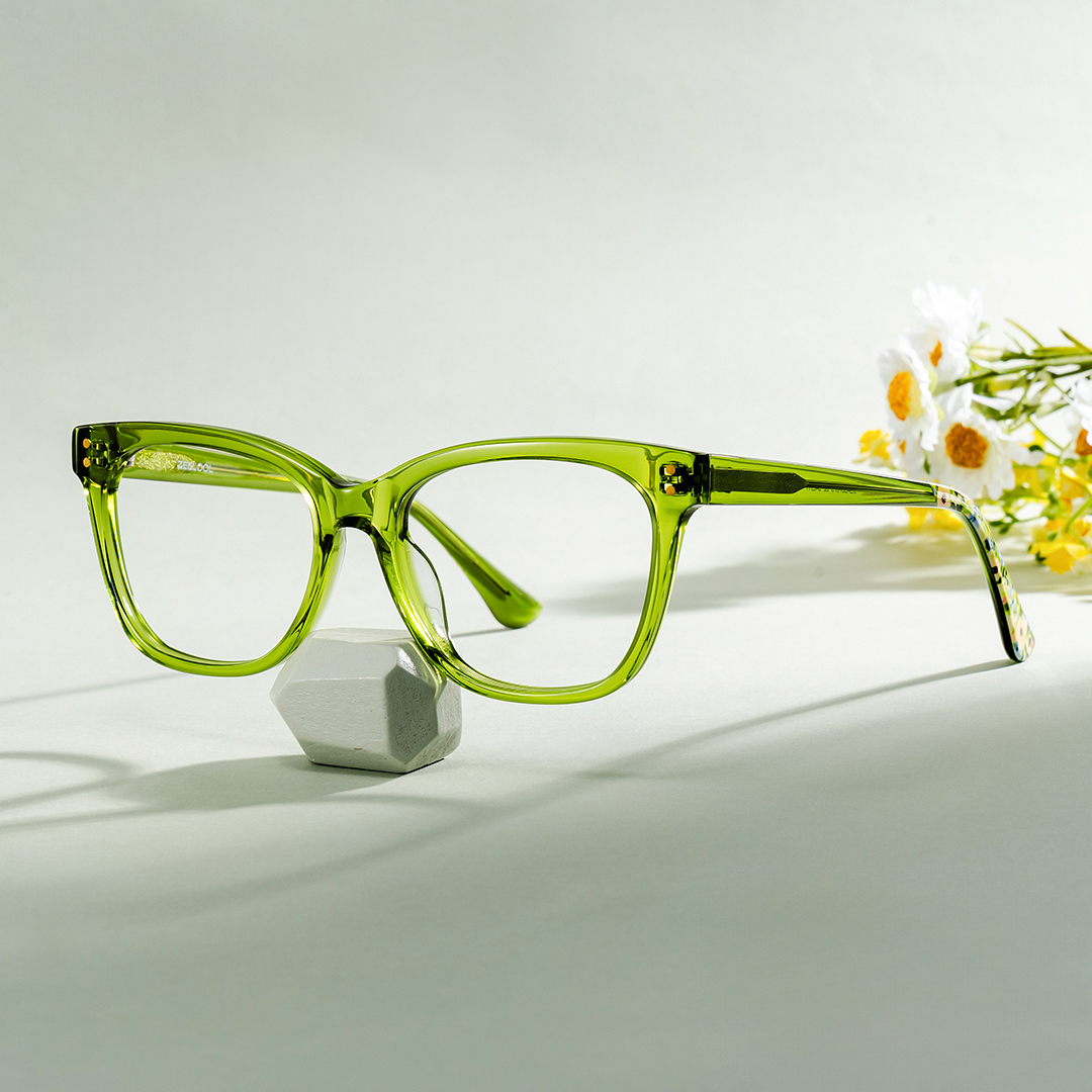 ZEELOOL Vivienne Grün Rechteckig Brille