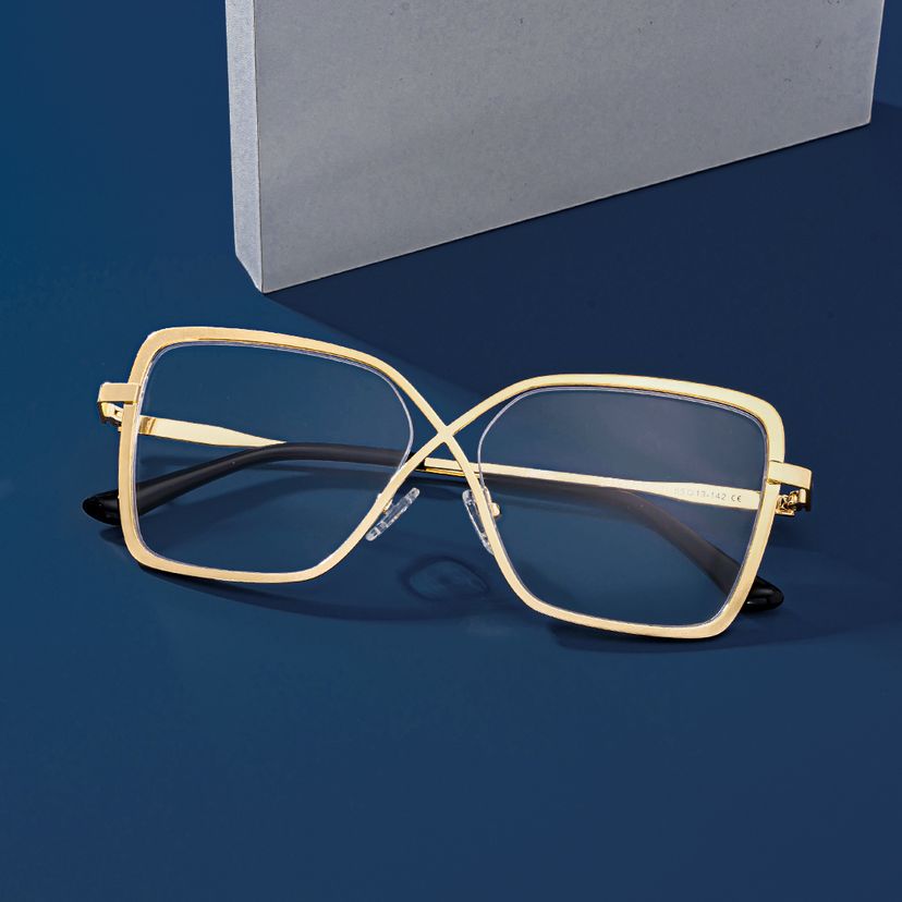 Racquel Gold Quadratisch Brille