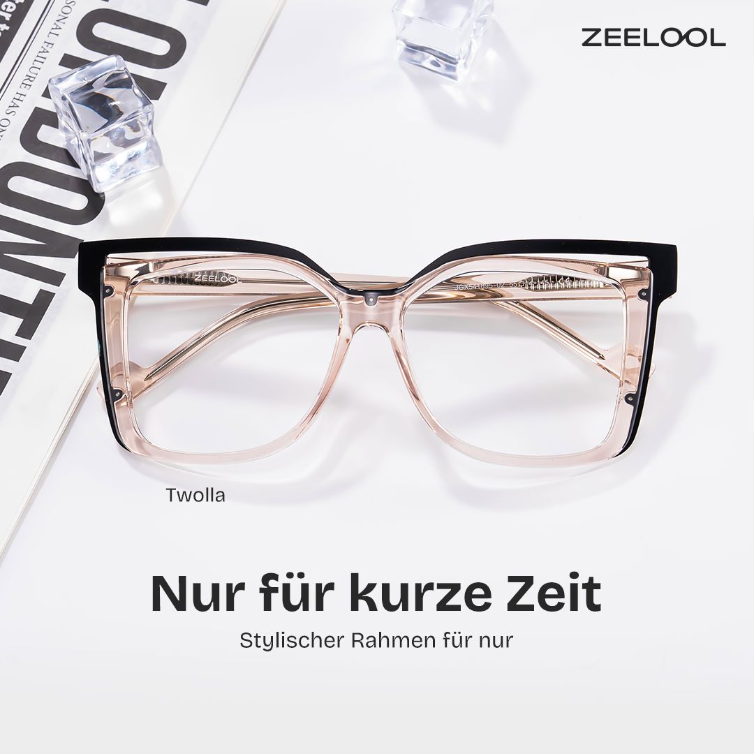 Twolla Beige Quadratisch Brille0