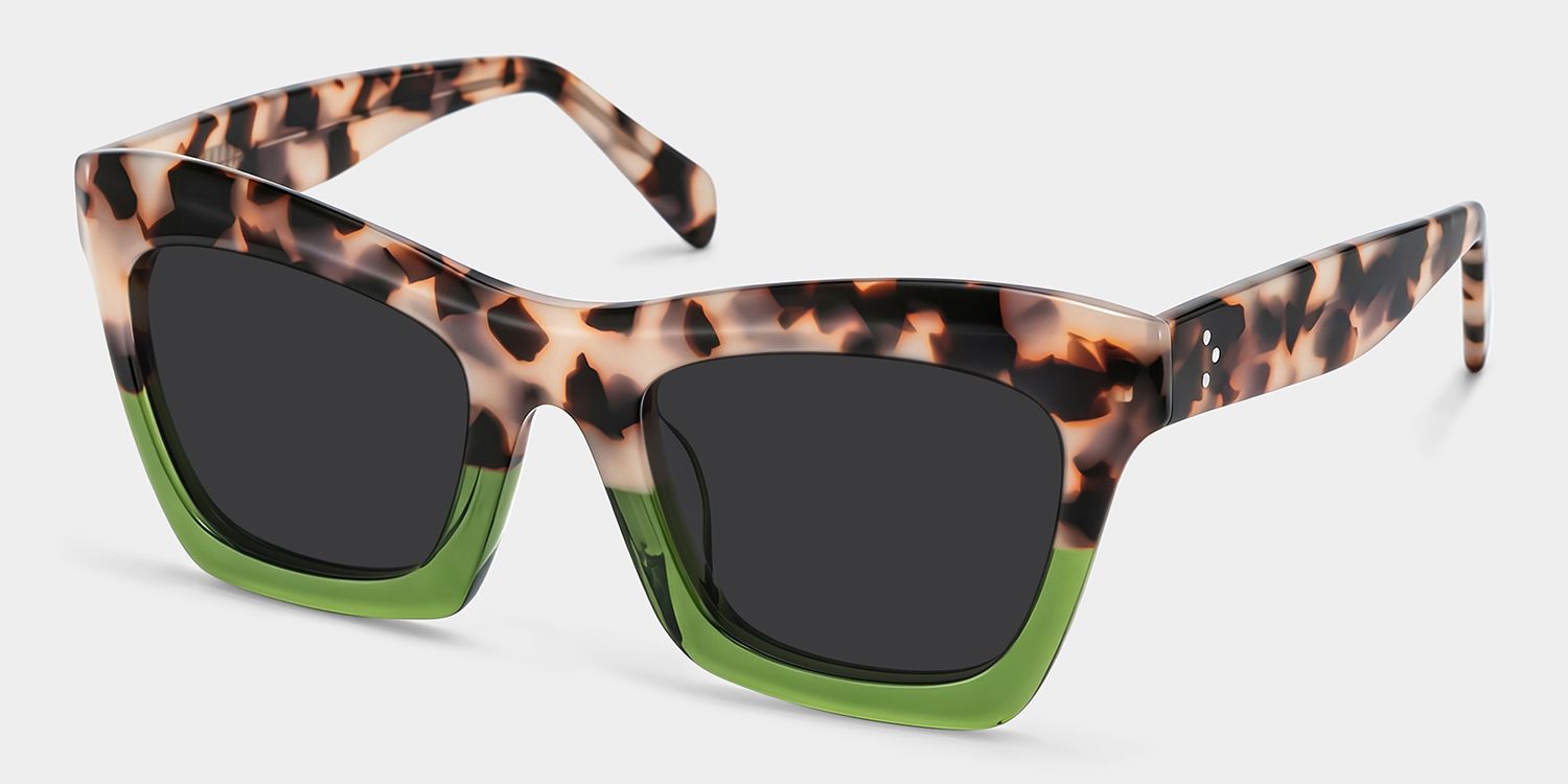 Benitez Acetate Grün-Tortoise Square Sonnenbrille | ZEELOOL2