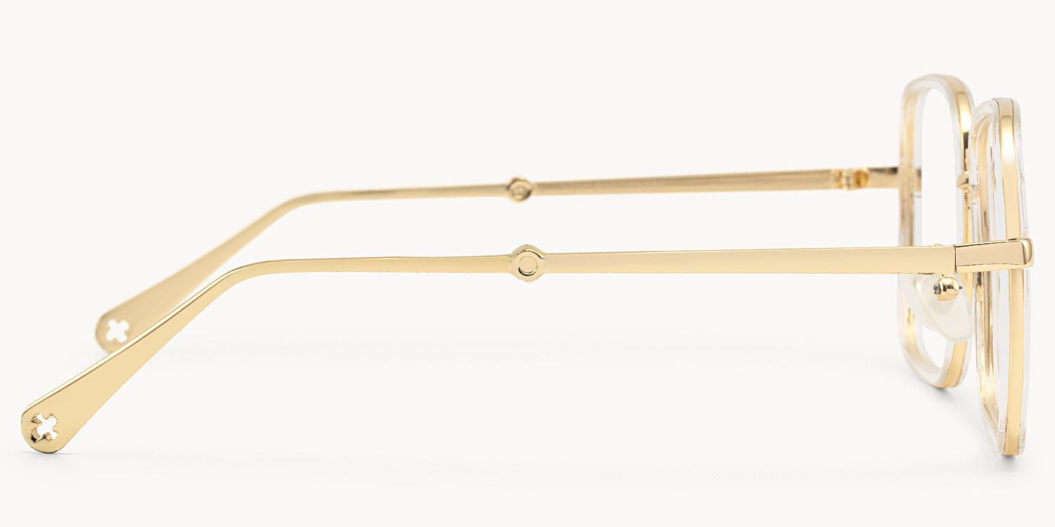 Jace klar Gold quadratische Brille2