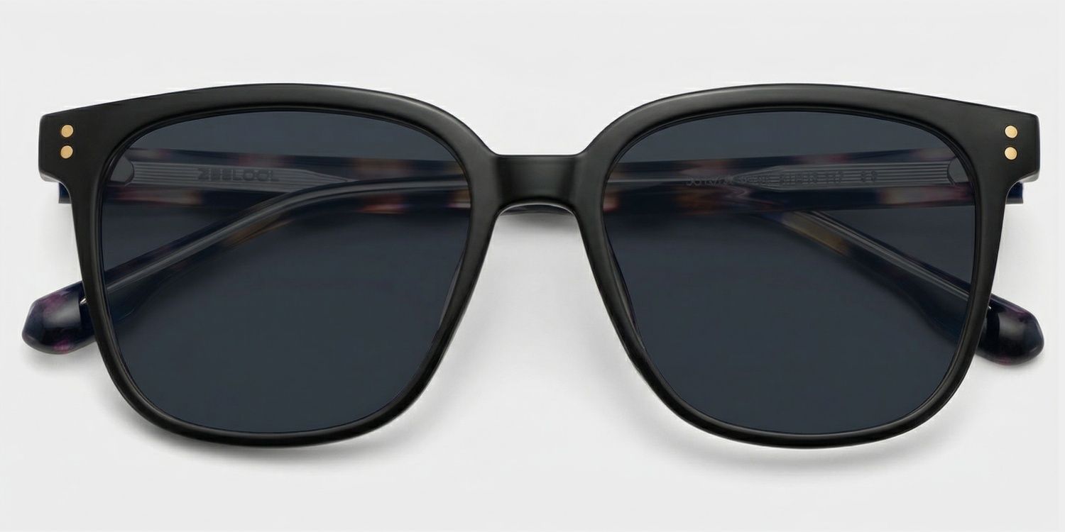Donnalyn Tr90 Schwarz Square Sonnenbrille | ZEELOOL1