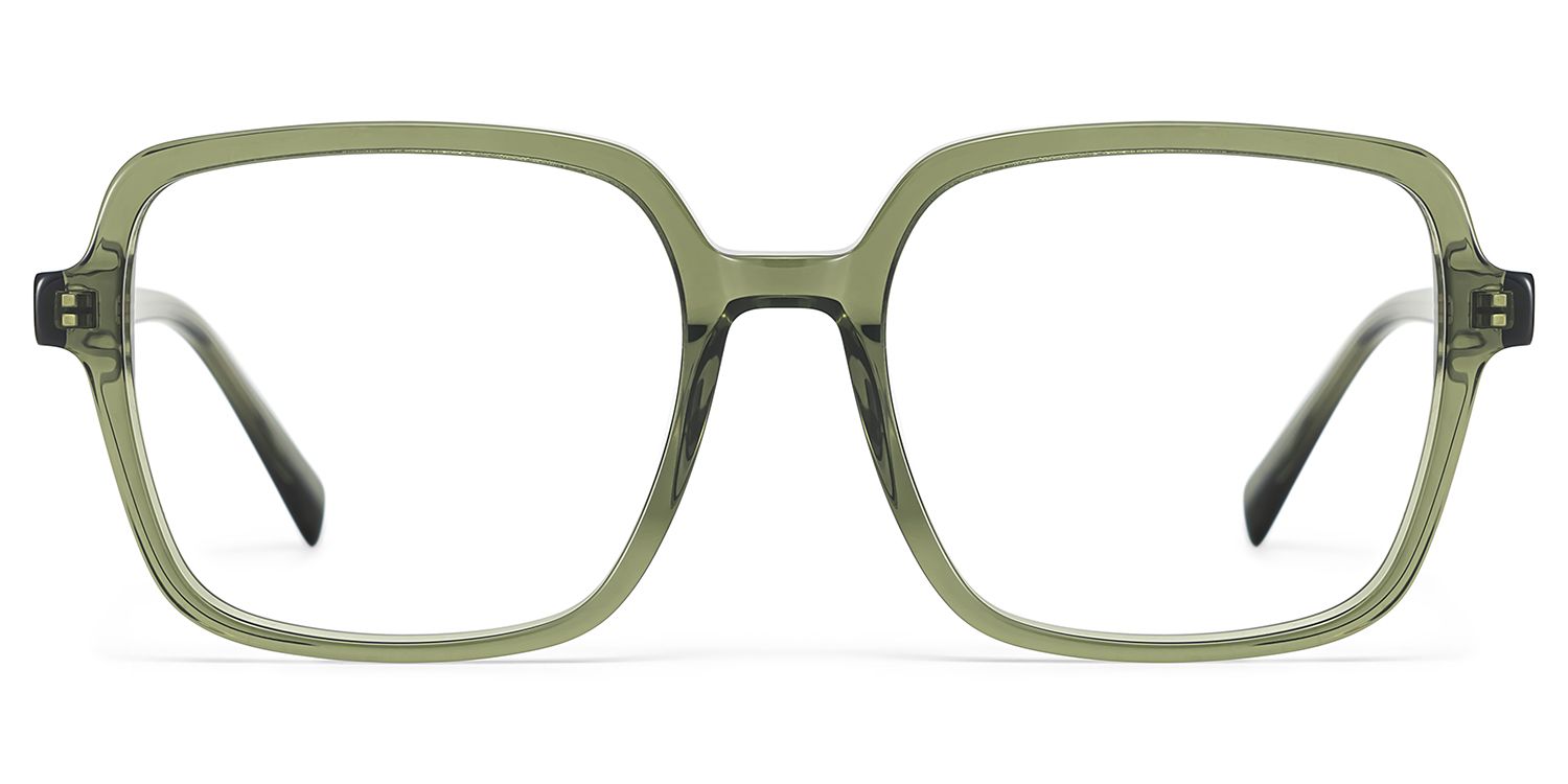 Ember Grün Quadratisch Brille2