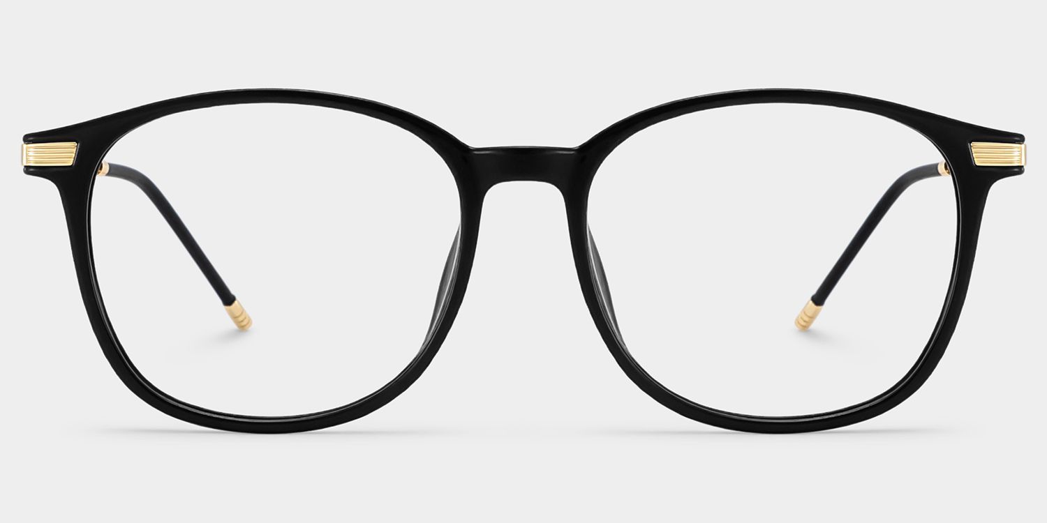 Greene Schwarze Eckige Brille mit Mix-Rahmen für Damen | ZEELOOL2