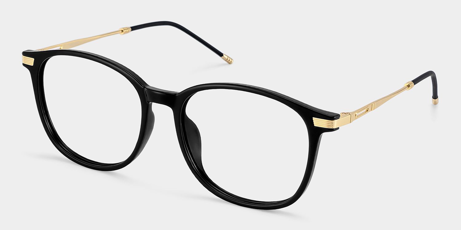 Greene Schwarze Eckige Brille mit Mix-Rahmen für Damen | ZEELOOL4