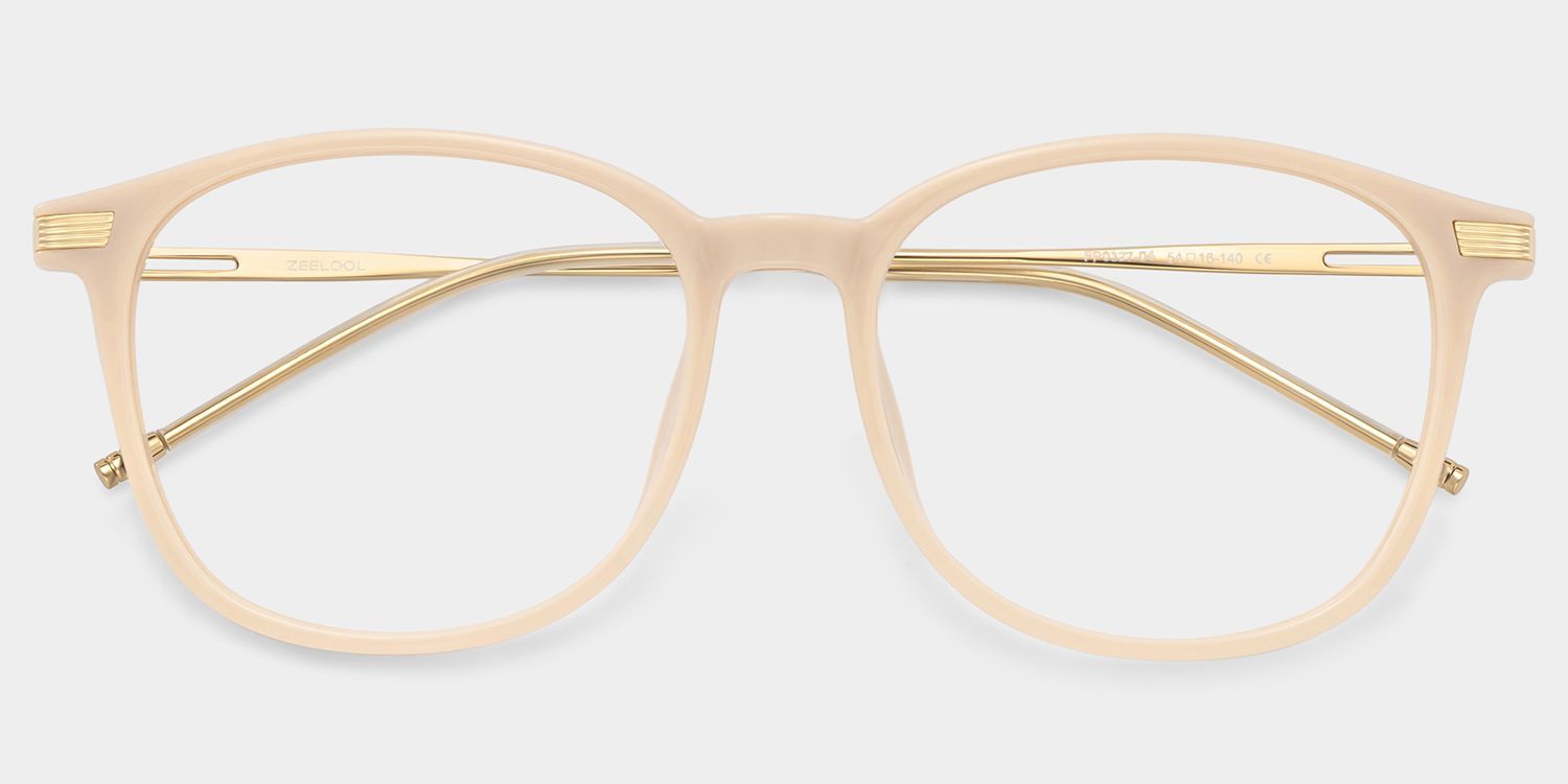 Greene Beige Quadratische Brille aus Materialmix für Damen | ZEELOOL3