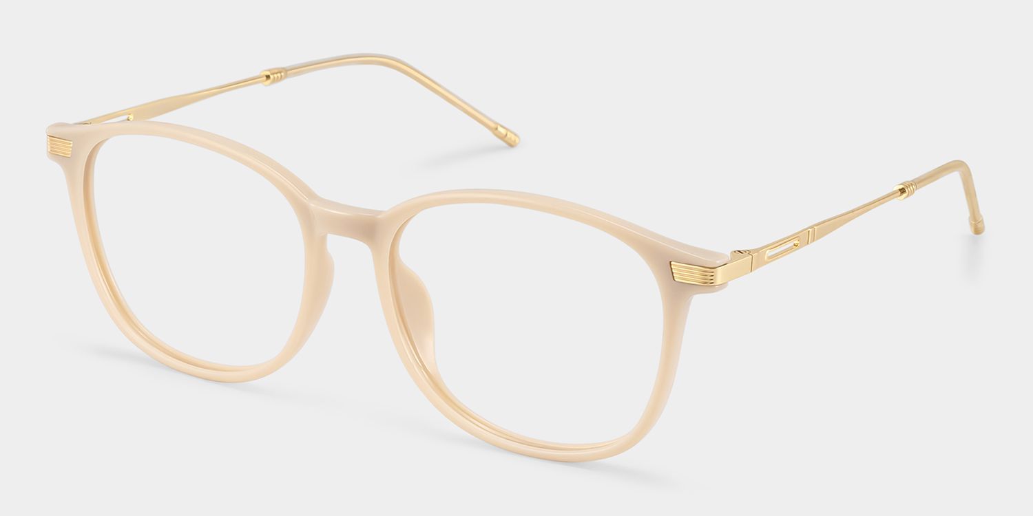 Greene Beige Quadratische Brille aus Materialmix für Damen | ZEELOOL4