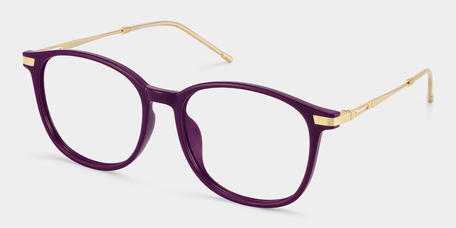 Greene Lila Quadratische Brille aus Materialmix für Damen | ZEELOOL4