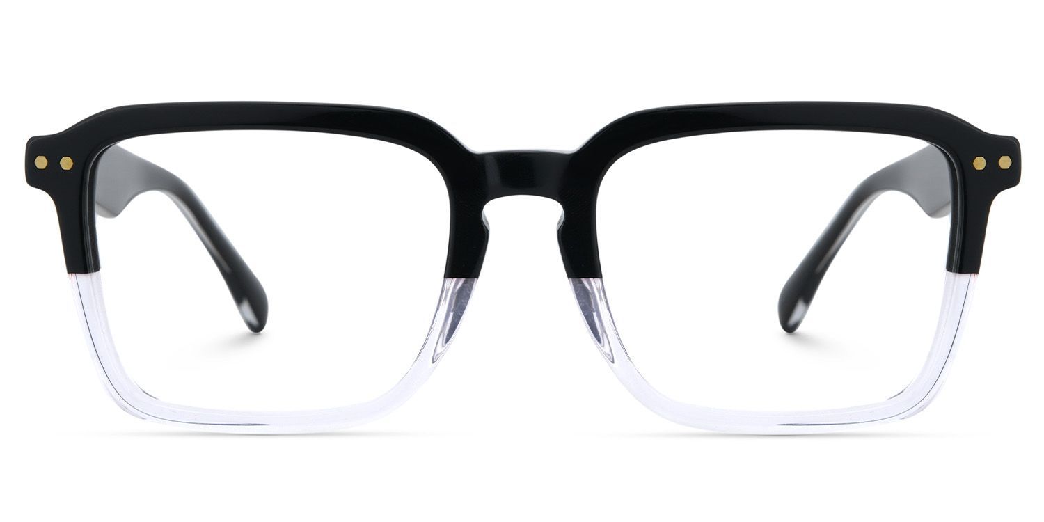 Vickerie Dünne Schwarz-Transparente Brille im quadratischen Design | Zeelool1