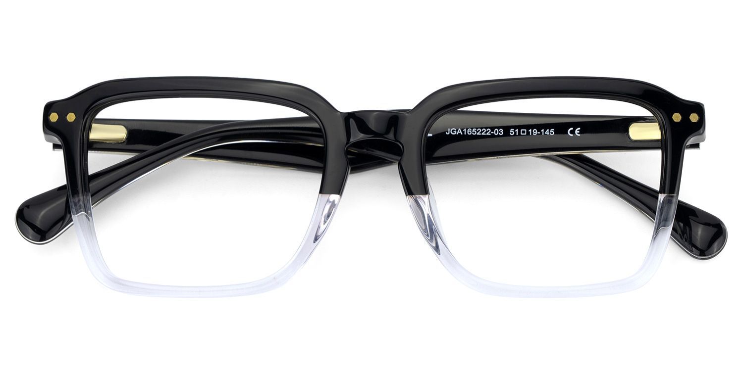 Vickerie Dünne Schwarz-Transparente Brille im quadratischen Design | Zeelool2