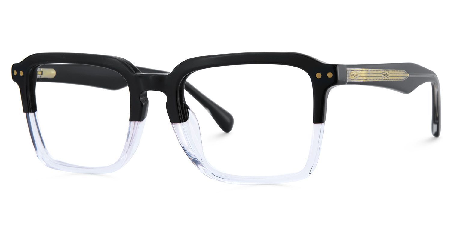 Vickerie Dünne Schwarz-Transparente Brille im quadratischen Design | Zeelool3