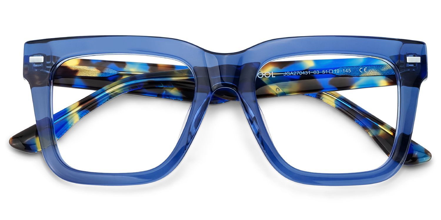 Dicke blaue Brille für Herren2
