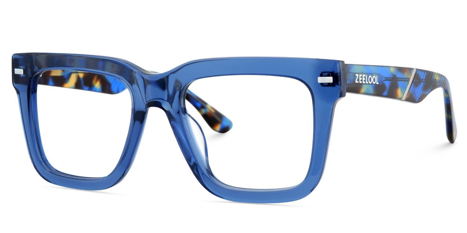 Dicke blaue Brille für Herren3