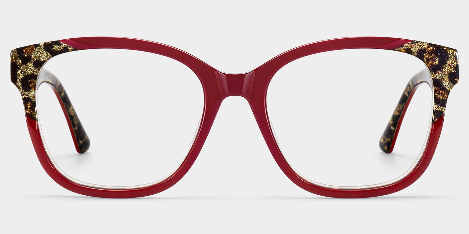 Ivy Rote quadratische Brille | ZEELOOL3