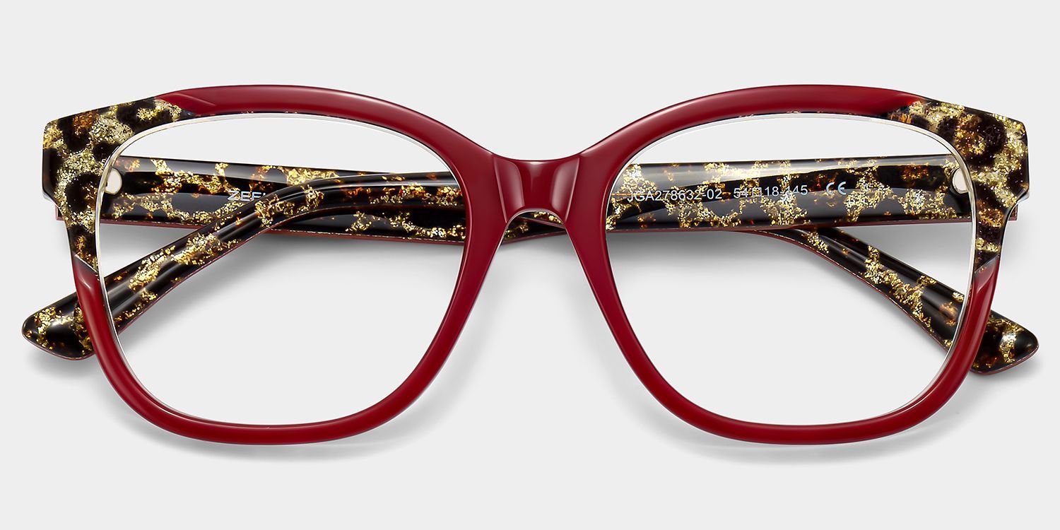 Ivy Rote quadratische Brille | ZEELOOL4