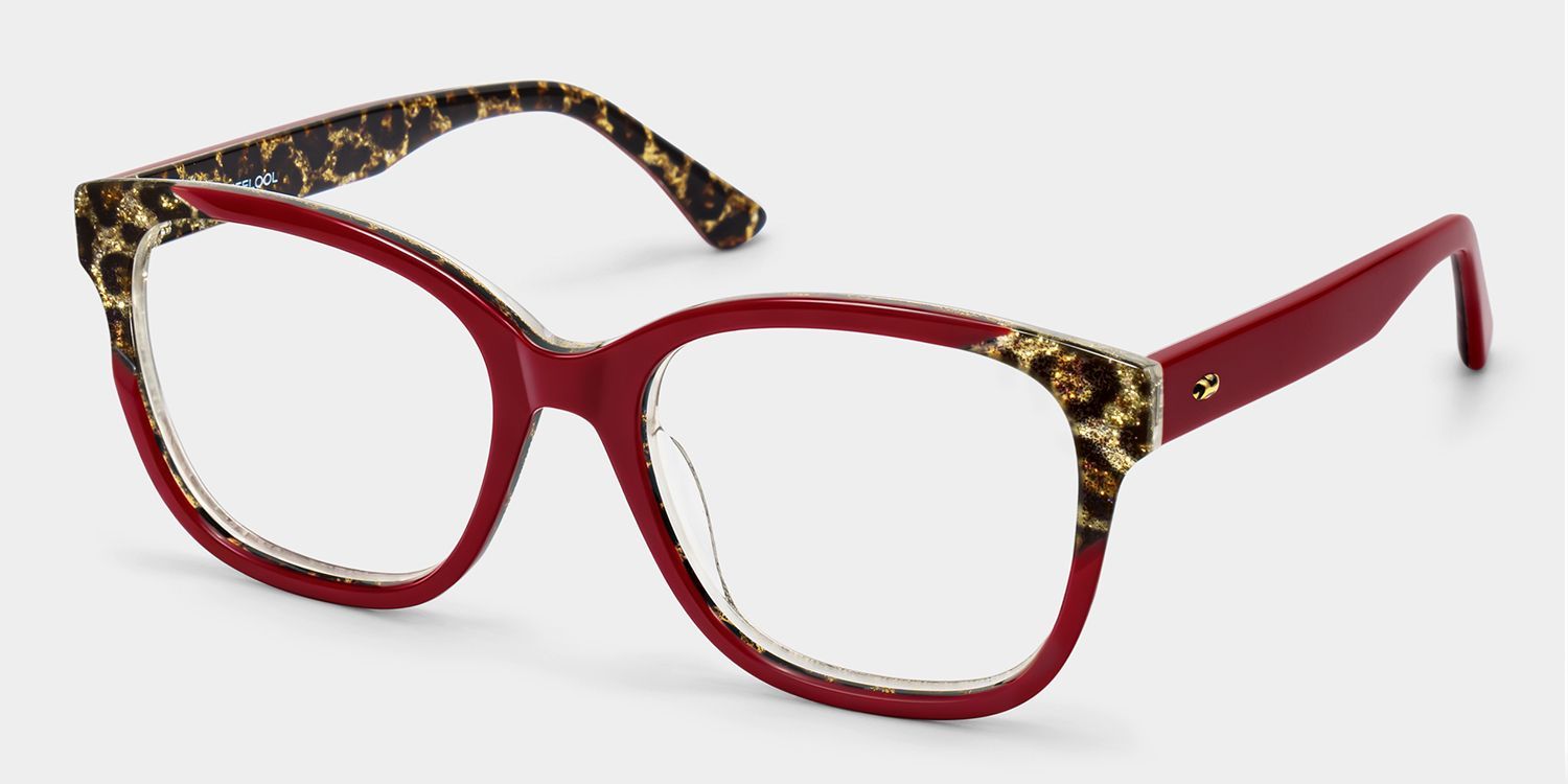 Ivy Rote quadratische Brille | ZEELOOL5