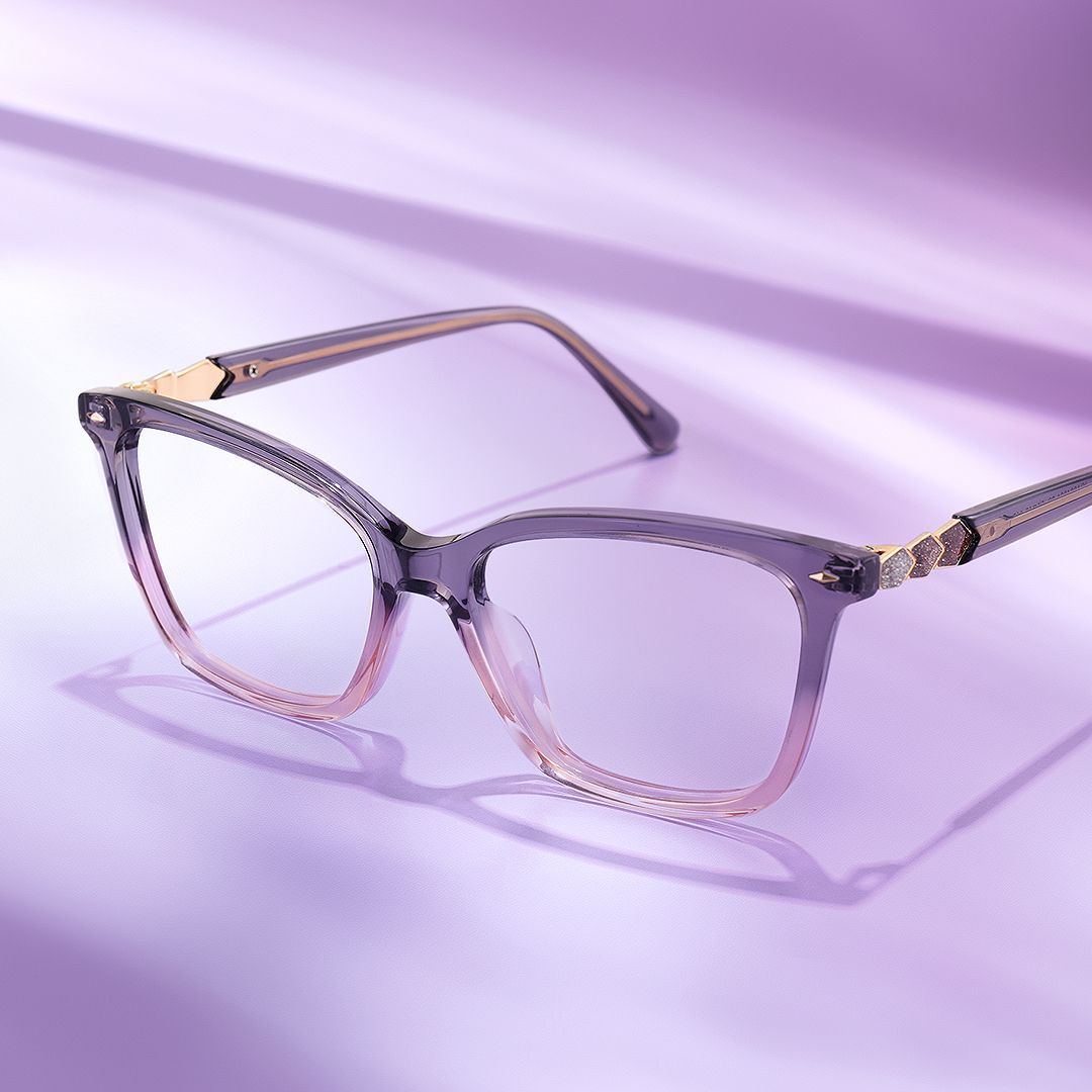 Theo Acetat Zweifarbige Rahmenbrille mit quadratischer Form | Zeelool6