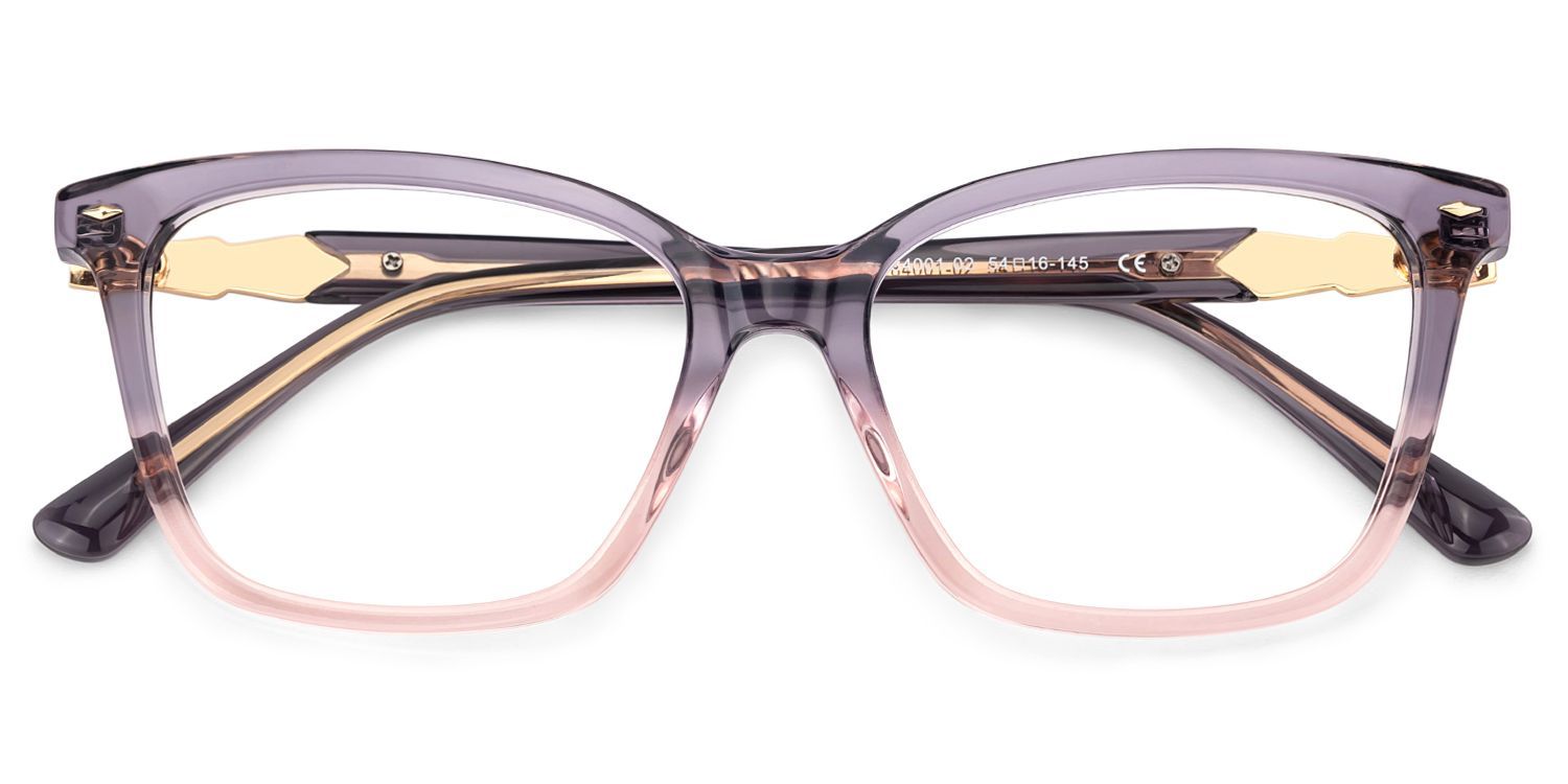 Theo Acetat Zweifarbige Rahmenbrille mit quadratischer Form | Zeelool2