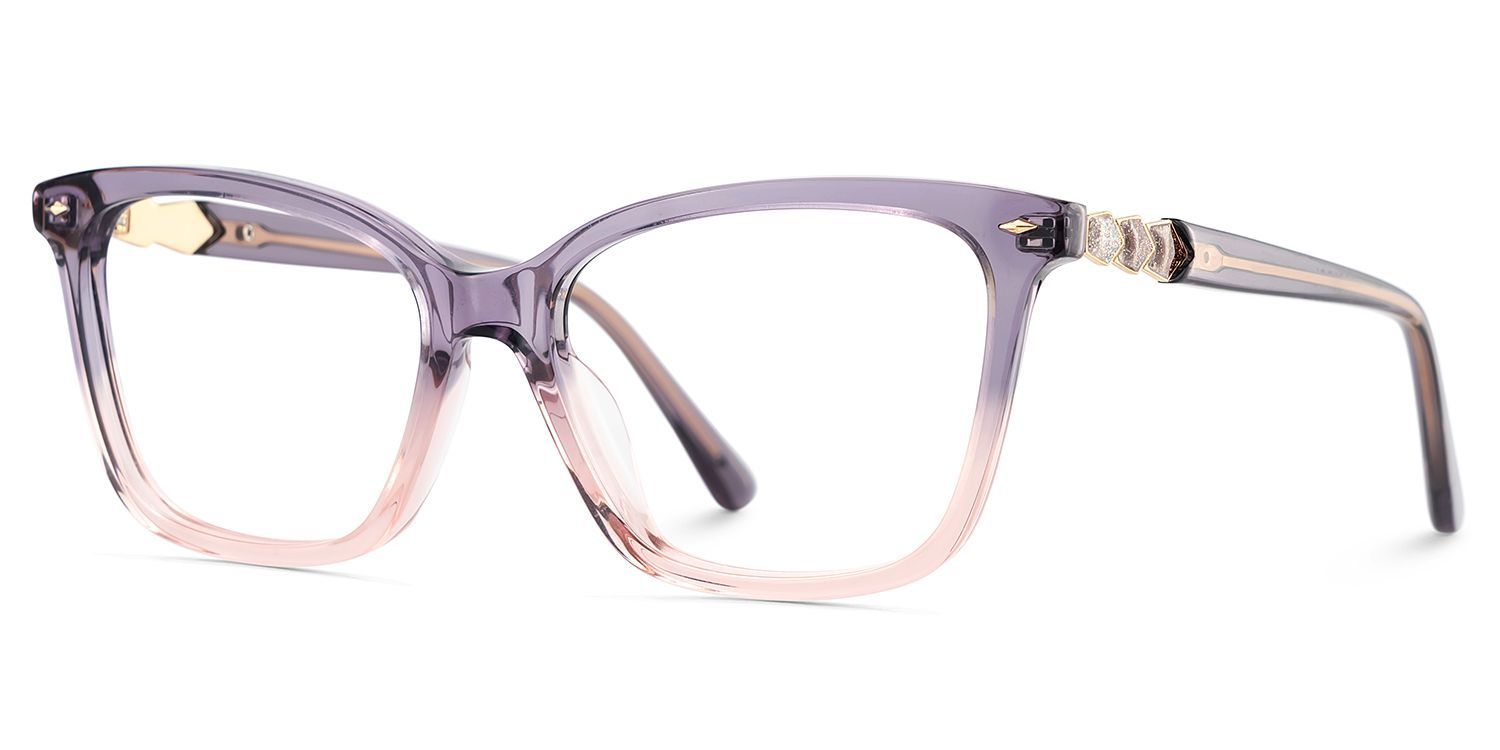 Theo Acetat Zweifarbige Rahmenbrille mit quadratischer Form | Zeelool3