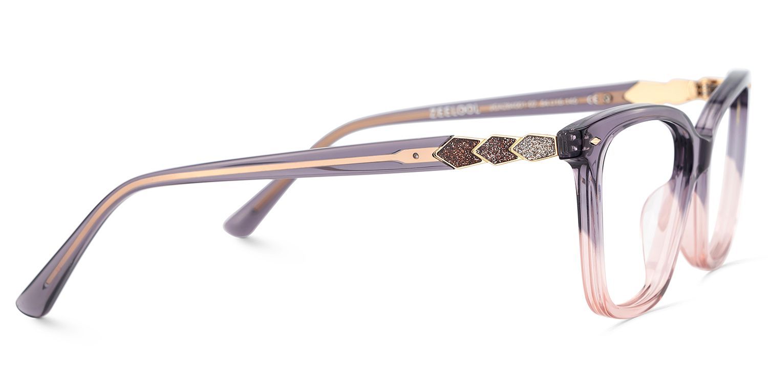 Theo Acetat Zweifarbige Rahmenbrille mit quadratischer Form | Zeelool4