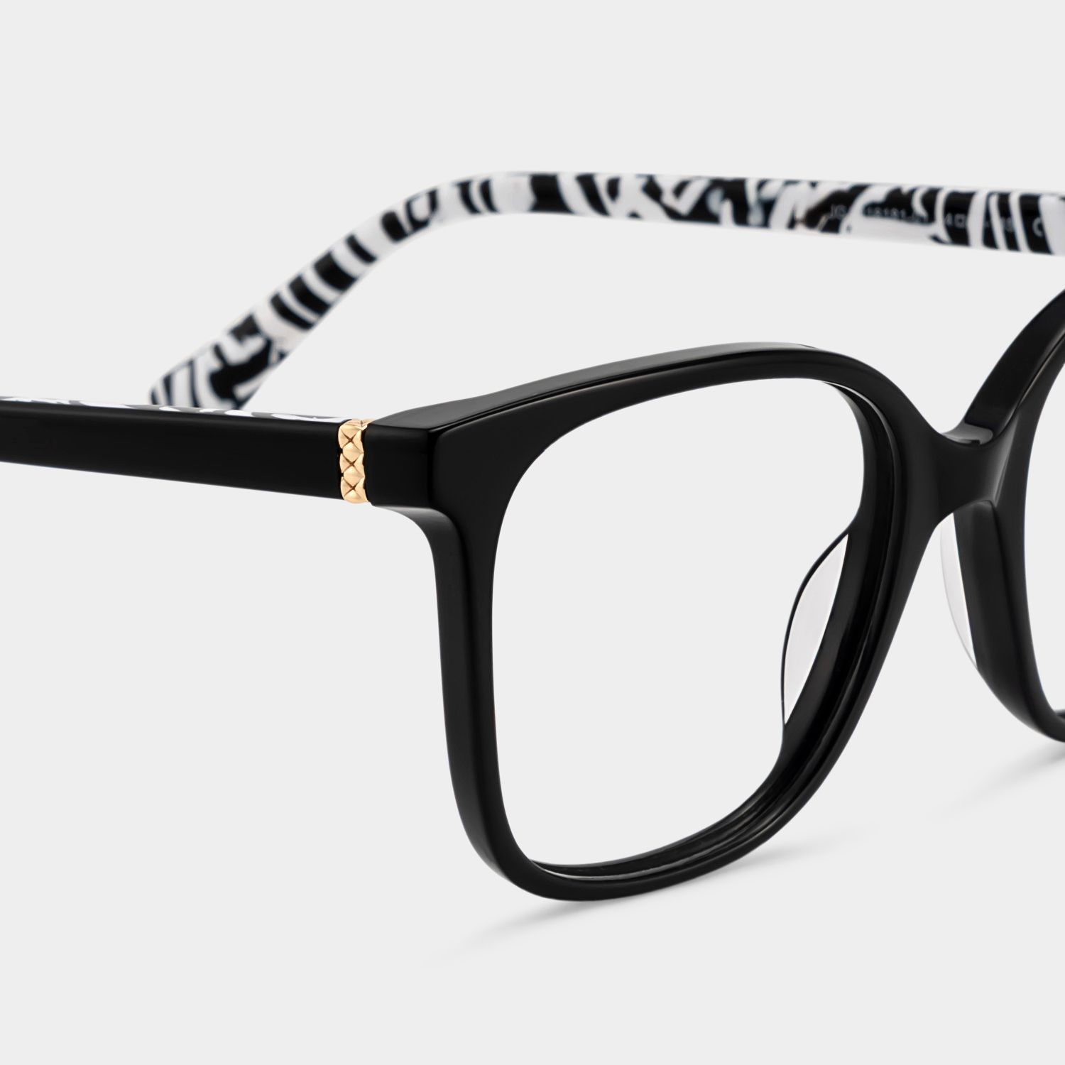 Günstige Caroline Brille mit dünnem, schwarzem Quadratrahmen | ZEELOOL7