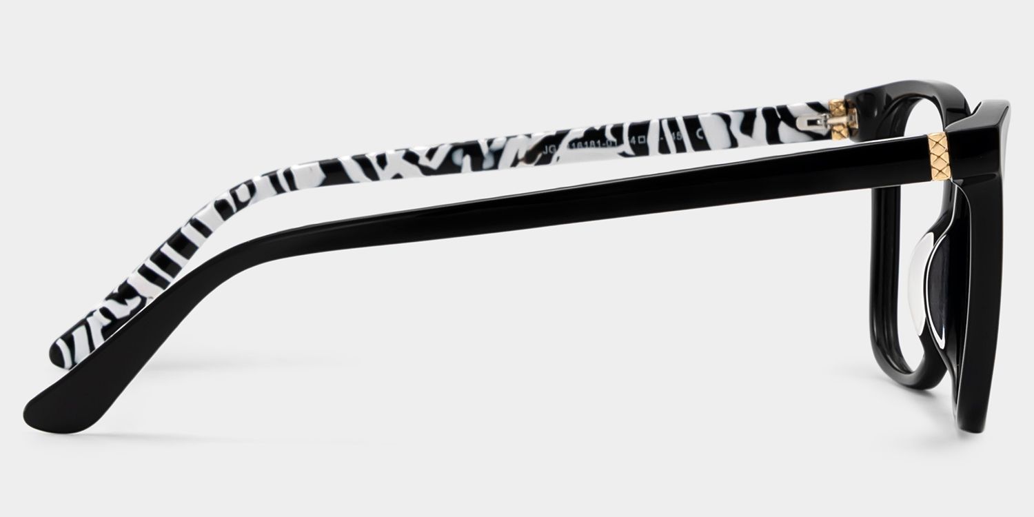 Günstige Caroline Brille mit dünnem, schwarzem Quadratrahmen | ZEELOOL6